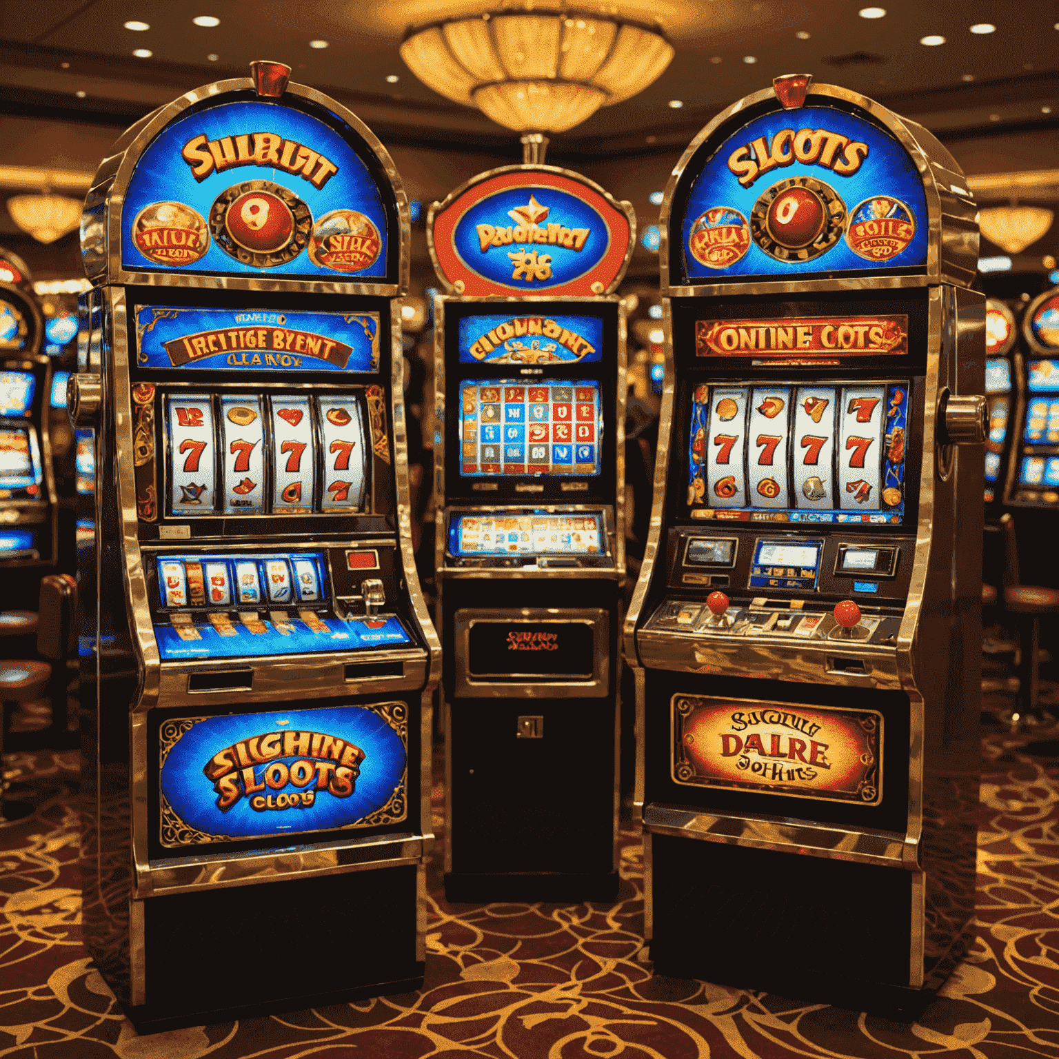 Imagem comparativa mostrando slots tradicionais e virtuais lado a lado, destacando as características únicas dos slots online